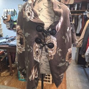 MixIt Floral Toggle Poncho/Cape